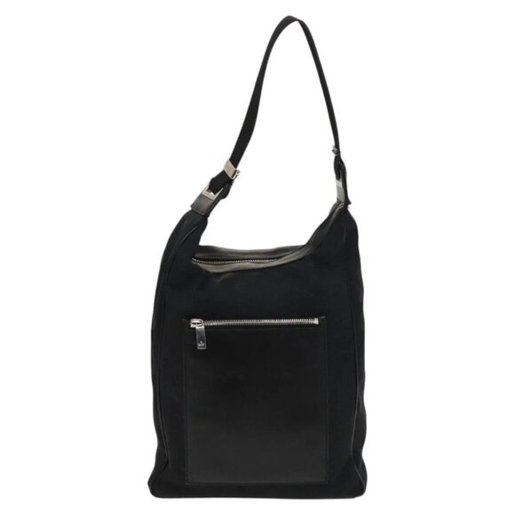 GUCCI GG Canvas Shoulder Bag Black Silver 019 0538 Auth 117433 - Picture 1 of 15
